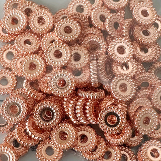 100pc 7mm Rose Gold Spacer Beads