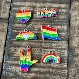 24pc Rainbow Charms - Love - Pride
