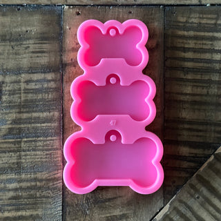 Dog Bone Keychain Tag Silicone Mold - Epoxy - Resin - Clay