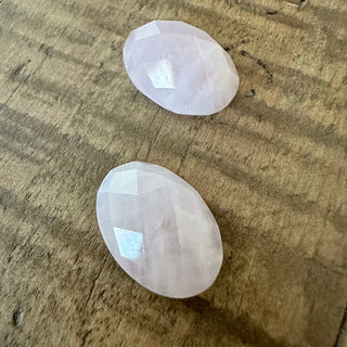 18x13mm Faceted Rose Quartz Cabochon