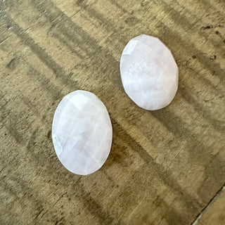 18x13mm Faceted Rose Quartz Cabochon