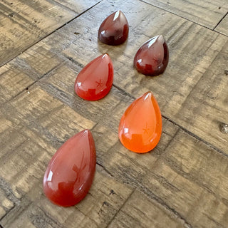 28x15 Carnelian Teardrop Cabochon