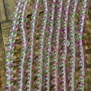 10mm Transparent Watermelon Golden Foil Glass Beads