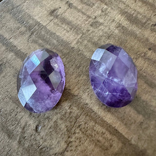 18x13mm Faceted Amethyst Cabochon