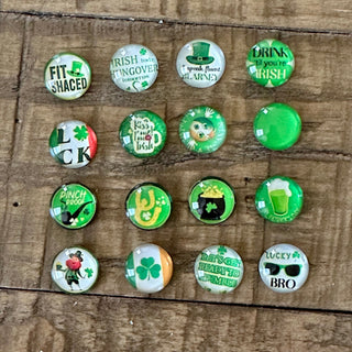 12mm Irish Glass Half Dome Cabochons - St Patricks Day