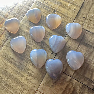 25mm Gray Agate Heart Cabochon