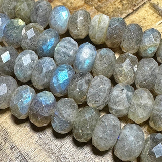 9mm Faceted Rondelle Labradorite Bead Strands