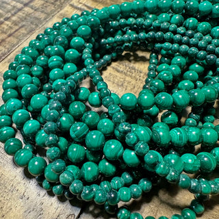 Malachite Bead Strands - 4mm - 6mm - 8mm