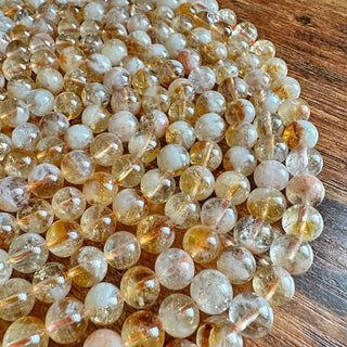 Grade A Citrine Quartz Bead Strand - 4mm - 6mm - 8mm