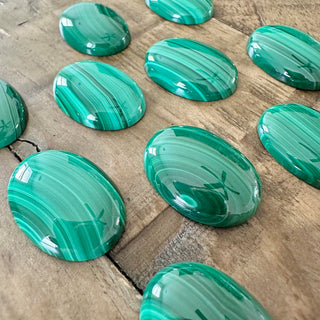 25x18mm Grade A Malachite Cabochon